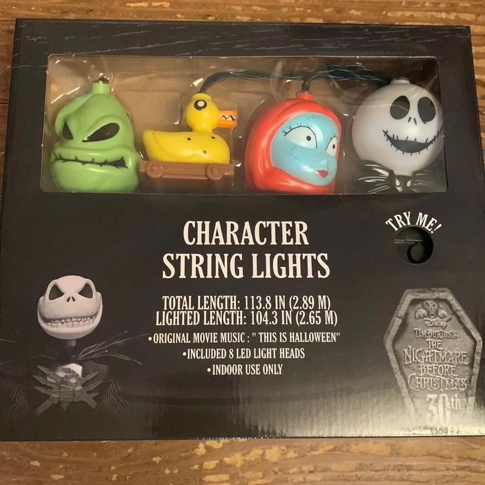 Nightmare Before Christmas musical character string lights NIB